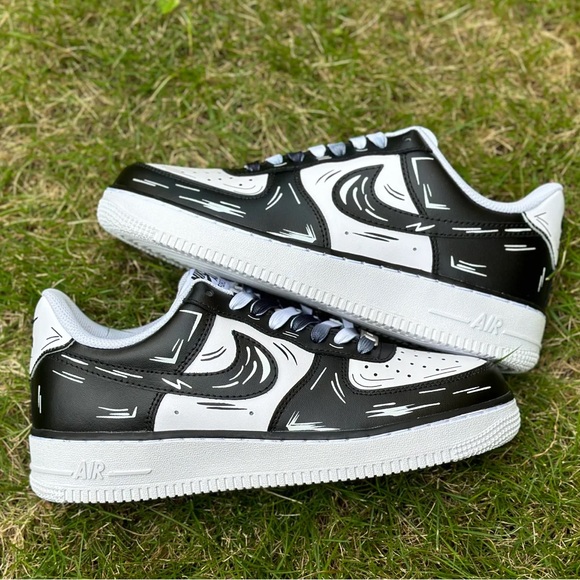 Other - Cartoon Black and White custom sneakers